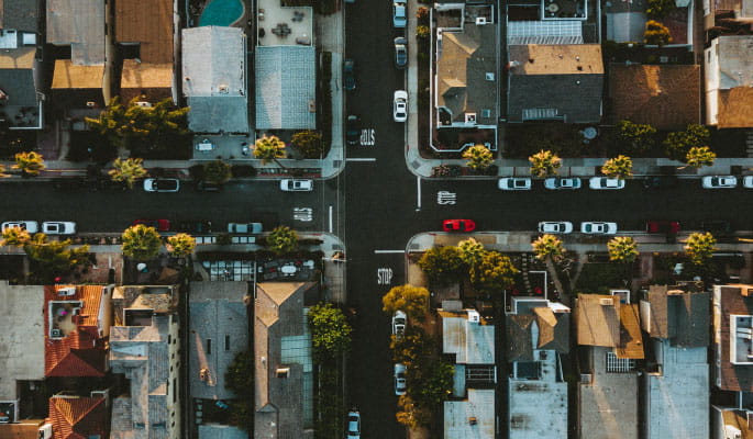 Image of street traffic from above
