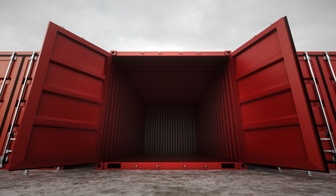 Image of an open shipping container