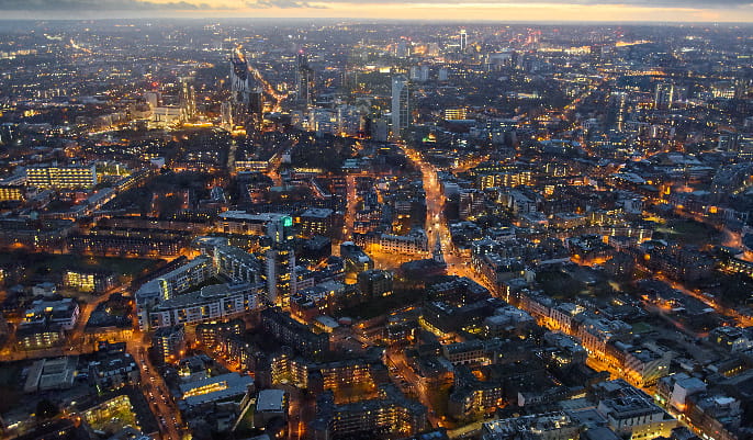 Arial view of London