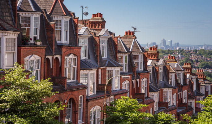 Row of houses in London