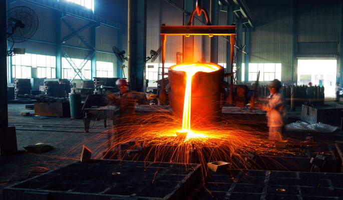 Image of molten iron being poured