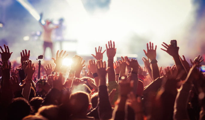 Image of a crowd enjoying a music concert 