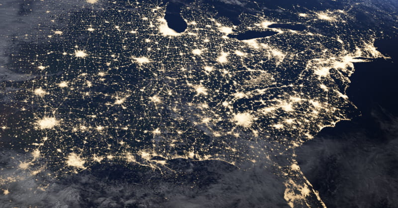 North American from space