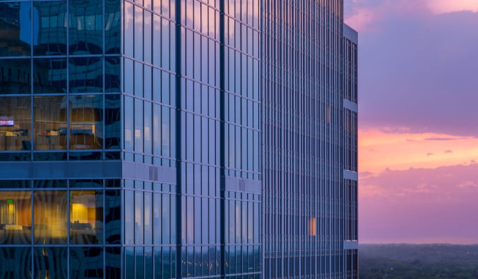Office building sunset
