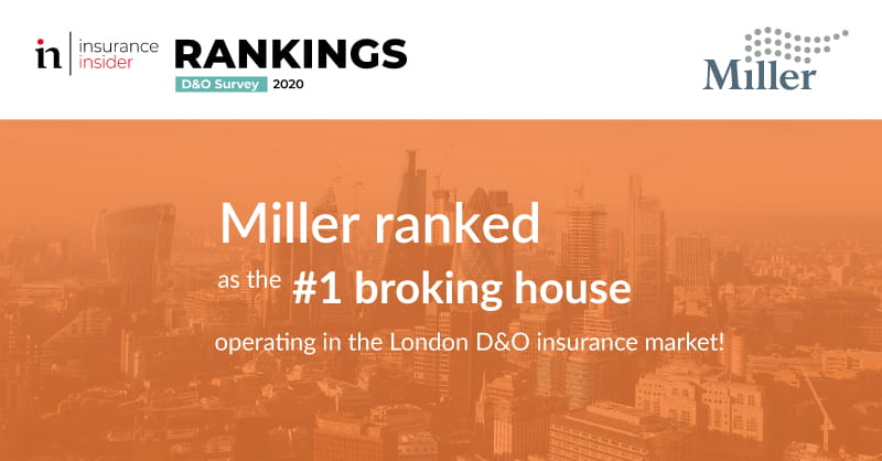 Miller ranked number one D&O broking house