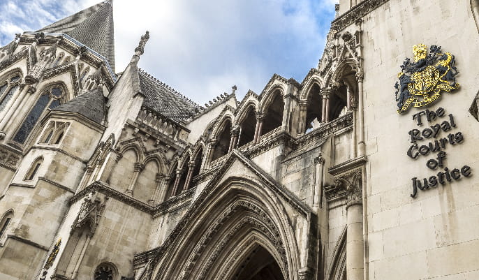 Outside of the Royal Courts of Justice in London