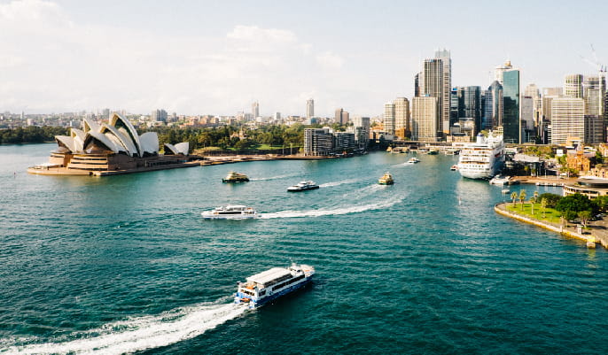 View of harbour in Sydney, Australia