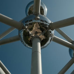 Glass Atomium building in Brussels 