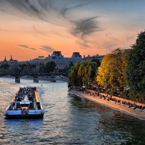 Boat on the Seine in Paris